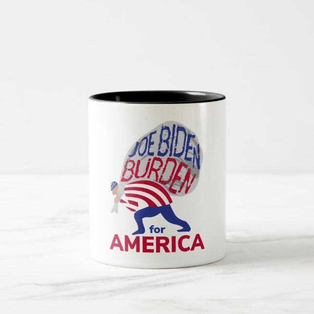 Joe Biden Burden für Amerika Zweifarbige Tasse (Mittel)
