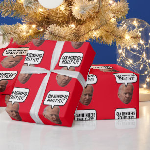 JOE BIDEN CHRISTMAS VERLETZTE REINDEERS FLIEGEN? GESCHENKPAPIER