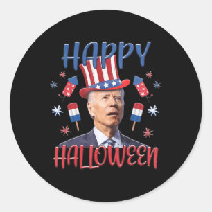 Joe Biden Confused Merry 4th Of Halloween Fourth O Runder Aufkleber