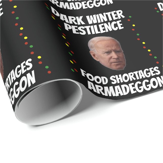 JOE BIDEN DARK WINTER CHRISTMAS WRAPPPAPIER GESCHENKPAPIER (Rolleneckpunkt)