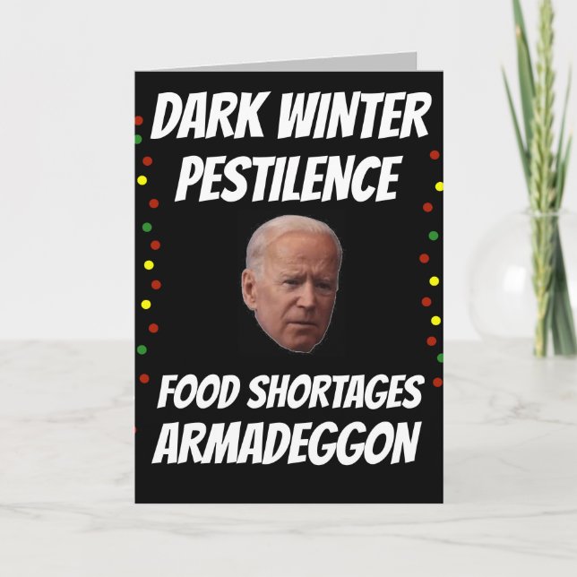 JOE BIDEN DARK WINTER FUNNY CHRISTMAS CARDS DANKESKARTE (Vorderseite)