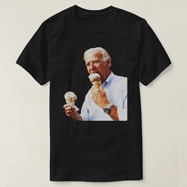 Joe Biden Eating Ice Cream Sticker.pnng T-Shirt (Design vorne)