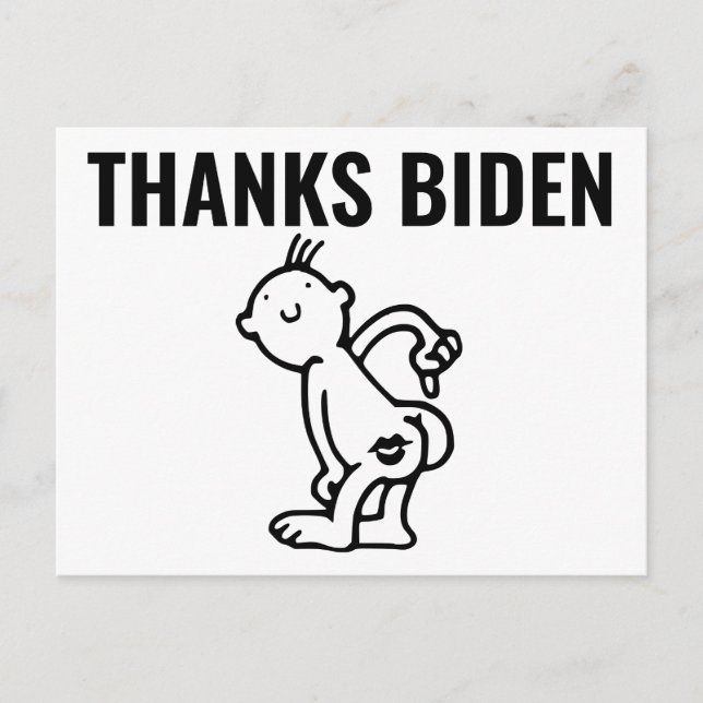 JOE BIDEN FUNNY DANKT HINTERN Postkarten (Vorderseite)