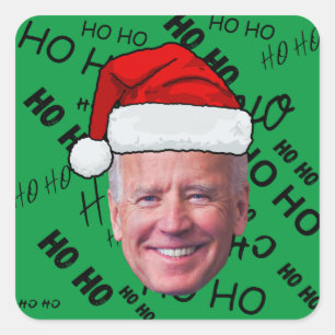 Joe Biden Funny Green Ho Weihnachten Quadratischer Aufkleber