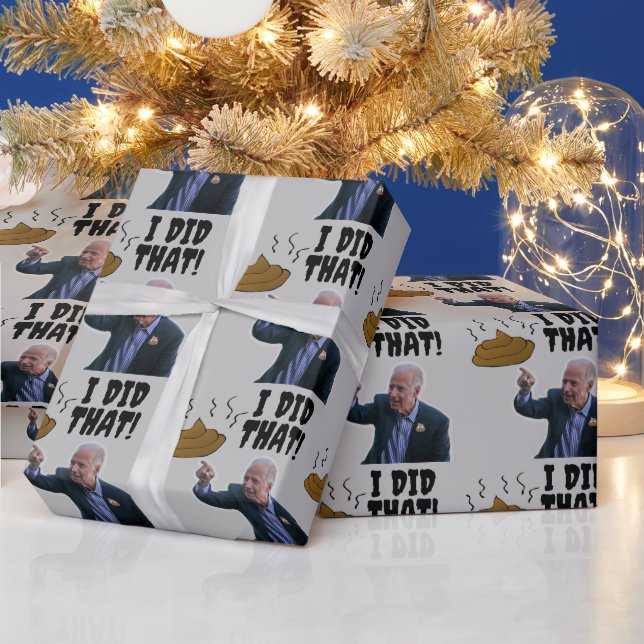 JOE BIDEN FUNNY KACKTE CHRISTMAS WRAPPING PAPIER GESCHENKPAPIER (Feiertage)