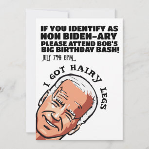 JOE BIDEN FUNNY PARTY CUSTOM Einladungen