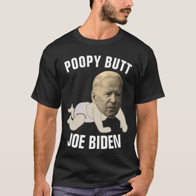 JOE BIDEN FUNNY POPPY HINTERN lustige T - Shirt (Vorderseite)