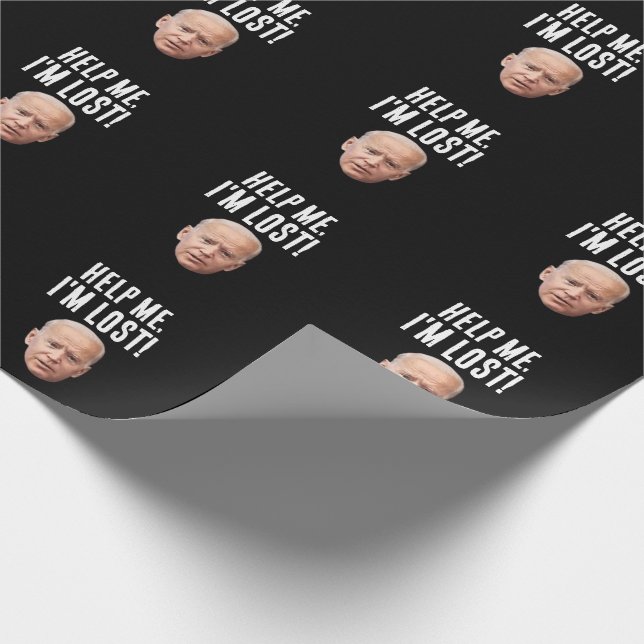 JOE BIDEN FUNNY WRAPPING PAPER HILFE ICH VERLOREN! GESCHENKPAPIER (Ecke)