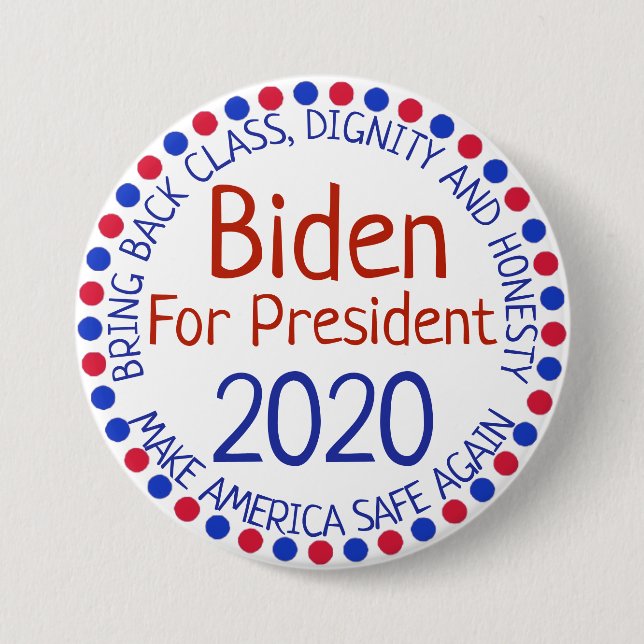 Joe Biden für Knopf Präsidenten-Election 2020 Button (Vorderseite)