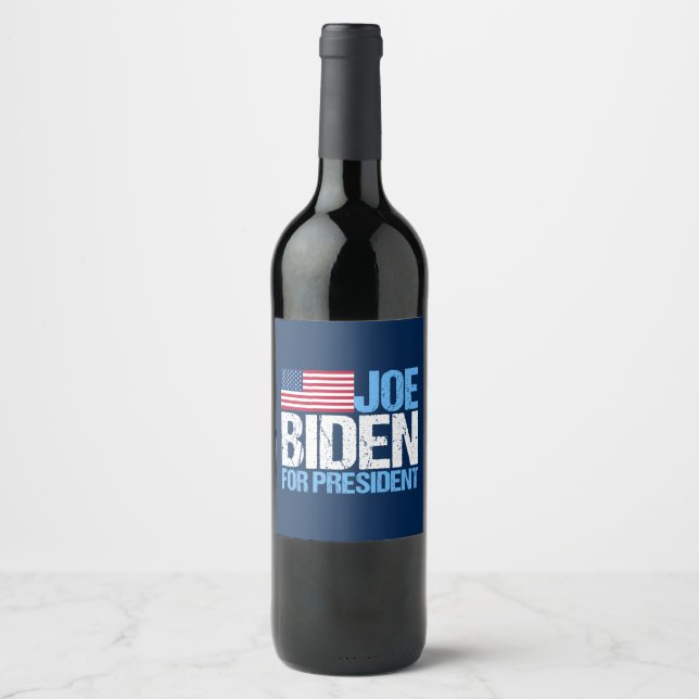 Joe Biden für Präsident Weinetikett (Vorderseite)