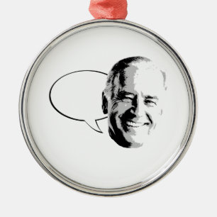 JOE BIDEN-GESPRÄCHS-BLASE - .PNG SILBERNES ORNAMENT