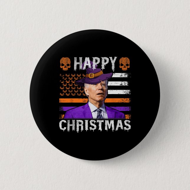 Joe Biden Happy Halloween Flag Button (Vorderseite)