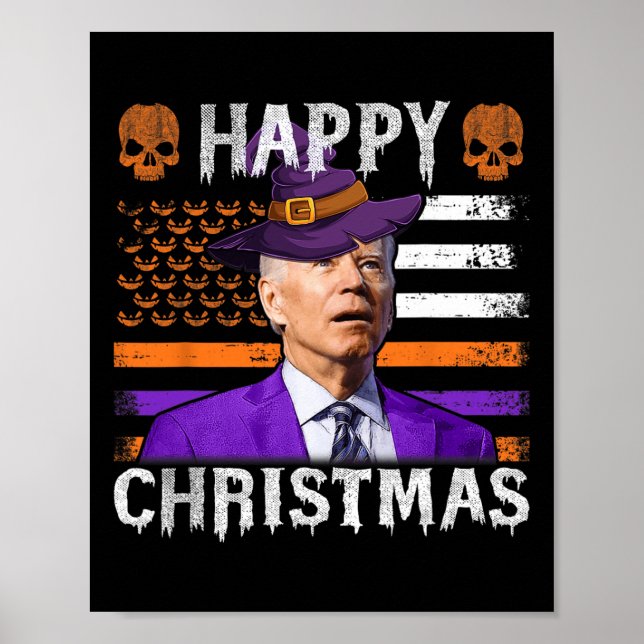 Joe Biden Happy Halloween Flag Poster (Vorne)