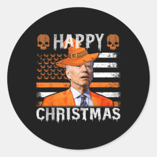 Joe Biden Happy Halloween Flag Runder Aufkleber