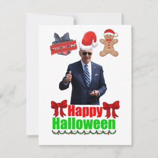 Joe Biden Happy Halloween Weihnachtskarte Feiertagskarte