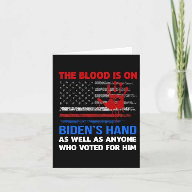 Joe Biden hat Blut in den Händen. Karte (Vorderseite)