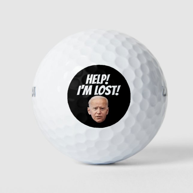 JOE BIDEN HELP! ICH BIN VERLOREN! FUNNY GOLF BALLS GOLFBALL (Vorderseite)
