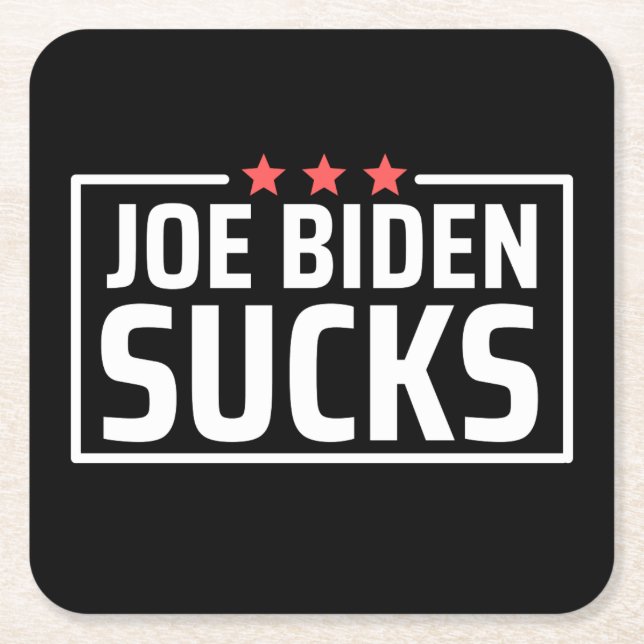 joe Biden Ist zum Kotzen Rechteckiger Pappuntersetzer (Vorderseite)