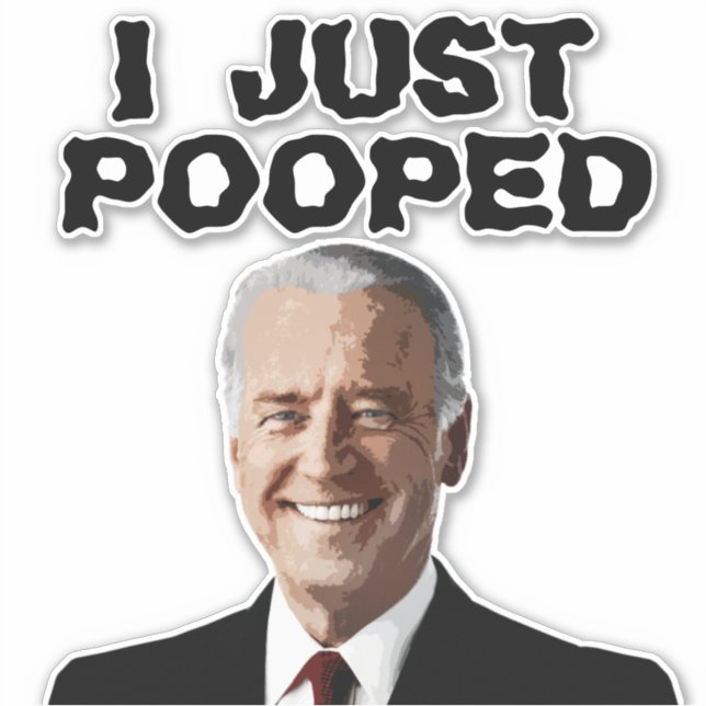JOE BIDEN KACKTE 8X8 DECAL STICKER (Vorderseite)