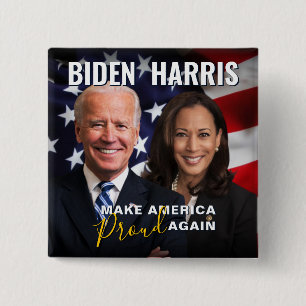Joe Biden Kamala Harris 2020 USA Flag Foto Button