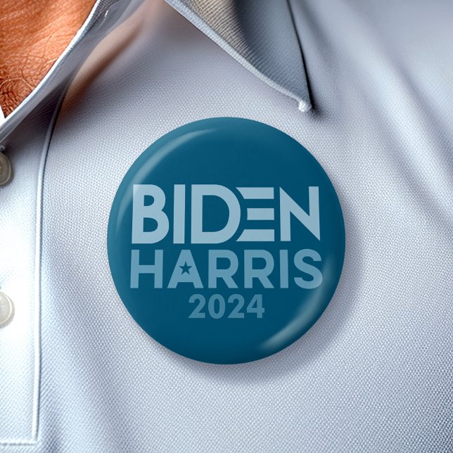 Joe Biden Kamala Harris 2024, blau weiß Button (Biden Harris 2024 Button - Great Campaign and Rally button for the Next Election)