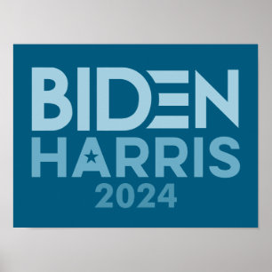 Joe Biden Kamala Harris 2024, blau weiß Poster