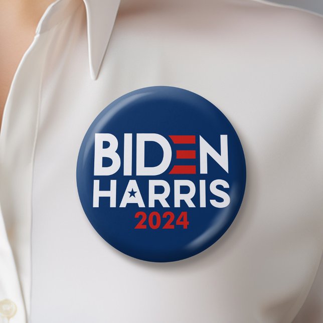 Joe Biden Kamala Harris 2024 Rot-Blau Button (Biden Harris 2024 Button)