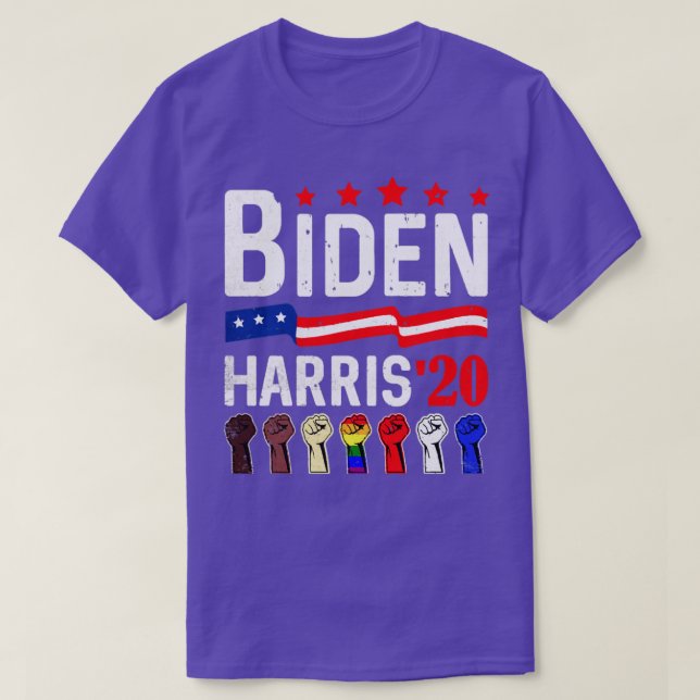 Joe Biden Kamala Harris Anti Racism LGBT Support T-Shirt (Design vorne)