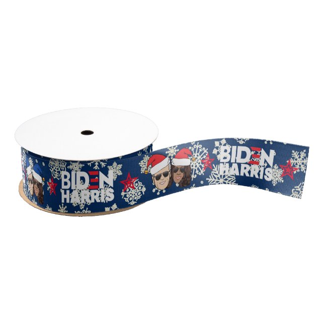 Joe Biden Kamala Harris Blauer Weihnachtsgeschenk Ripsband (Spule)