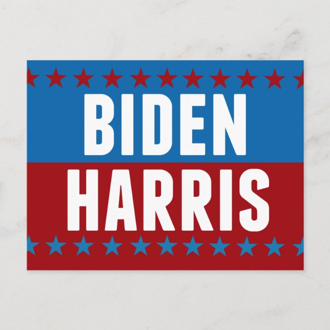 Joe Biden Kamala Harris Blue Red Stars Postkarte (Vorderseite)