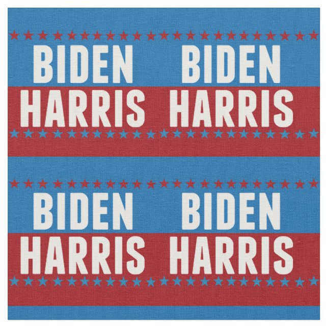 Joe Biden Kamala Harris Blue Red Stars Stoff (Nahaufnahme)