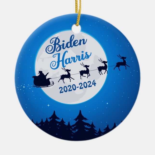 Joe Biden Kamala Harris Christmas Reindeer Keramik Keramik Ornament (Vorne)