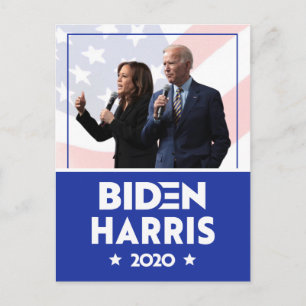 JOE BIDEN KAMALA HARRIS MICROPHONE Speech 2020 Postkarte