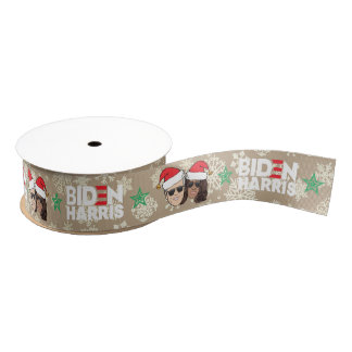 Joe Biden Kamala Harris Taupe Weihnachtsgeschenk Ripsband