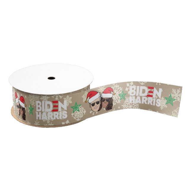 Joe Biden Kamala Harris Taupe Weihnachtsgeschenk Ripsband (Spule)