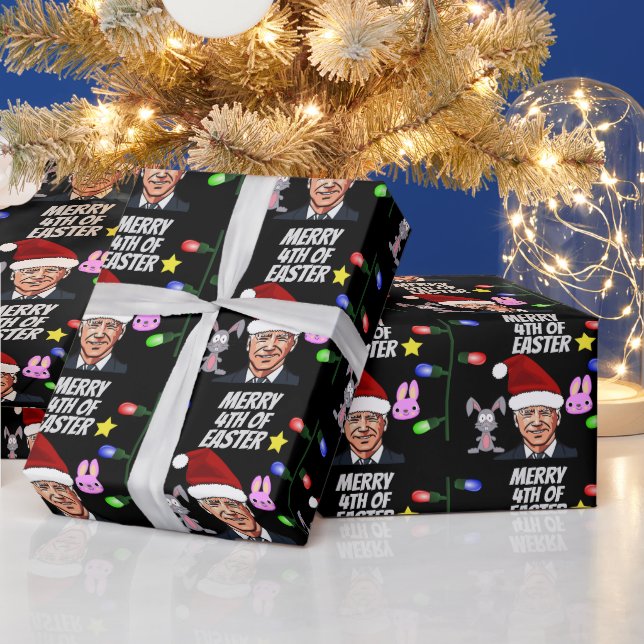 JOE BIDEN KONFUSED CHRISTMAS FUNNY WRAPPING GESCHENKPAPIER (Feiertage)