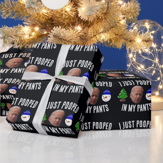 JOE BIDEN lustig GEKACKT CHRISTMAS WRAPPING PAPIER Geschenkpapier (Feiertage)