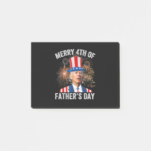 Joe Biden Merry 4. Vatertag Funny 4. J Post-it Klebezettel
