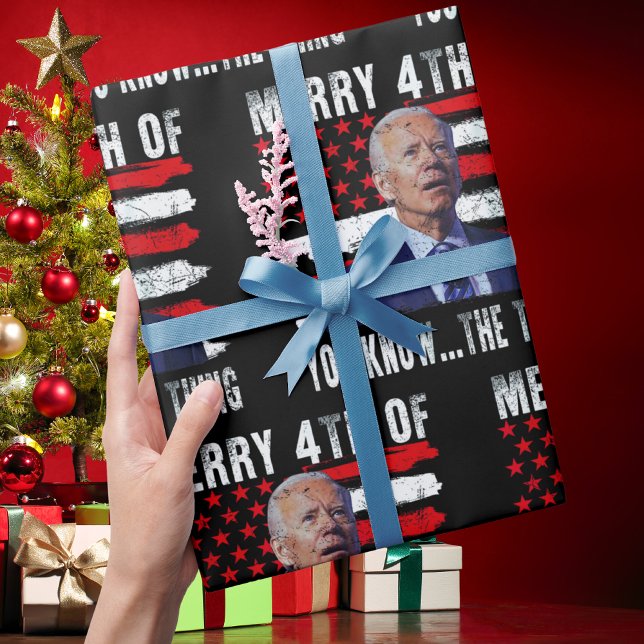 Joe Biden Merry 4. von Ihnen wissen... Das Ding Geschenkpapier (Von Creator hochgeladen)