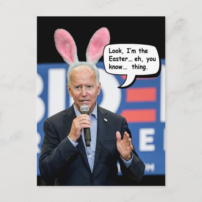 Joe Biden Oaster Bunny Postkarte (Vorderseite)