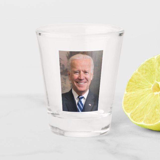 Joe Biden Portrait Foto Schnapsglas (Vorderseite)