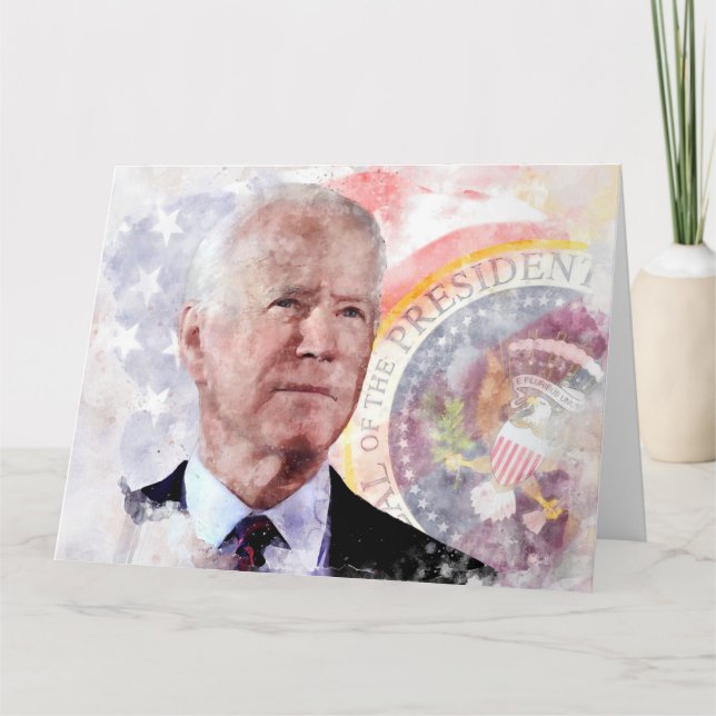 Joe Biden portrait, Präsident der Vereinigten Staa Dankeskarte (Vorderseite)