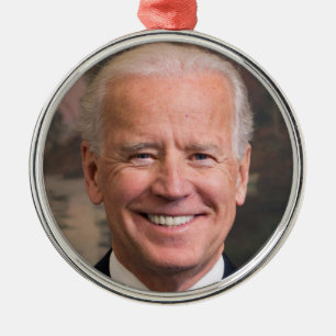 Joe Biden Porträt Foto Ornament Aus Metall