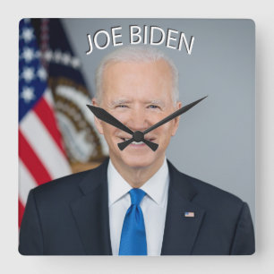 JOE BIDEN Präsident Quadratische Wanduhr
