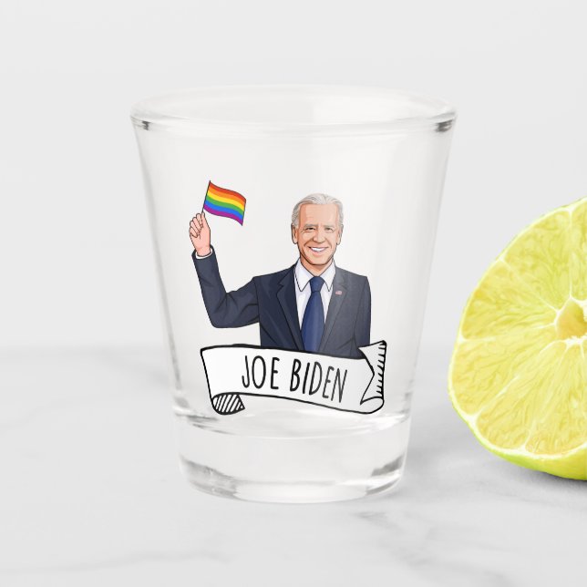 Joe Biden Pride Schnapsglas (Vorderseite)