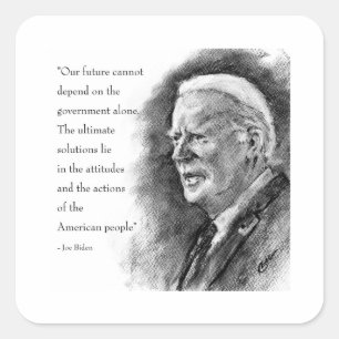 Joe Biden & Quote Quadratischer Aufkleber