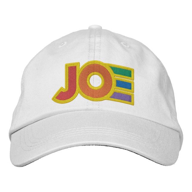 Joe Biden Regenbogenfarben Bestickte Baseballkappe (Vorderseite)