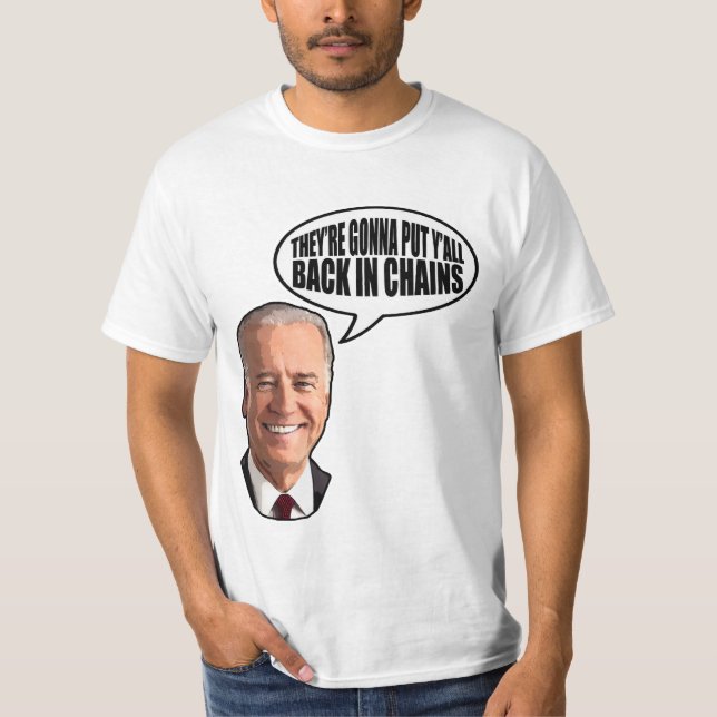 Joe Biden-Rückseite in den Ketten T-Shirt (Vorderseite)