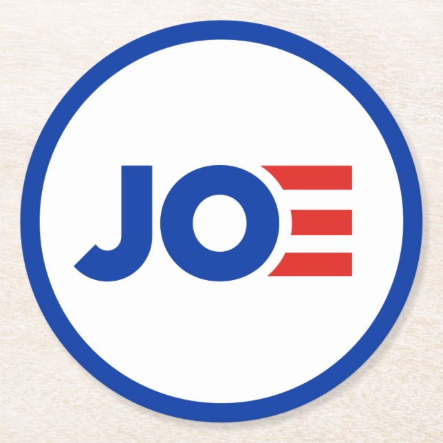Joe Biden Runder Pappuntersetzer (Vorderseite)