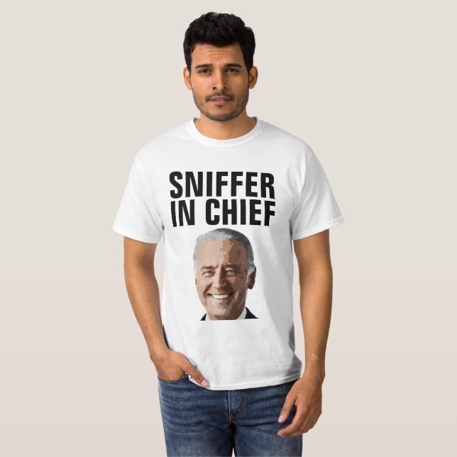 JOE BIDEN SNIFFER IN CHIEF FUNNY T - SHIRT T-SHIRT (Vorne ganz)